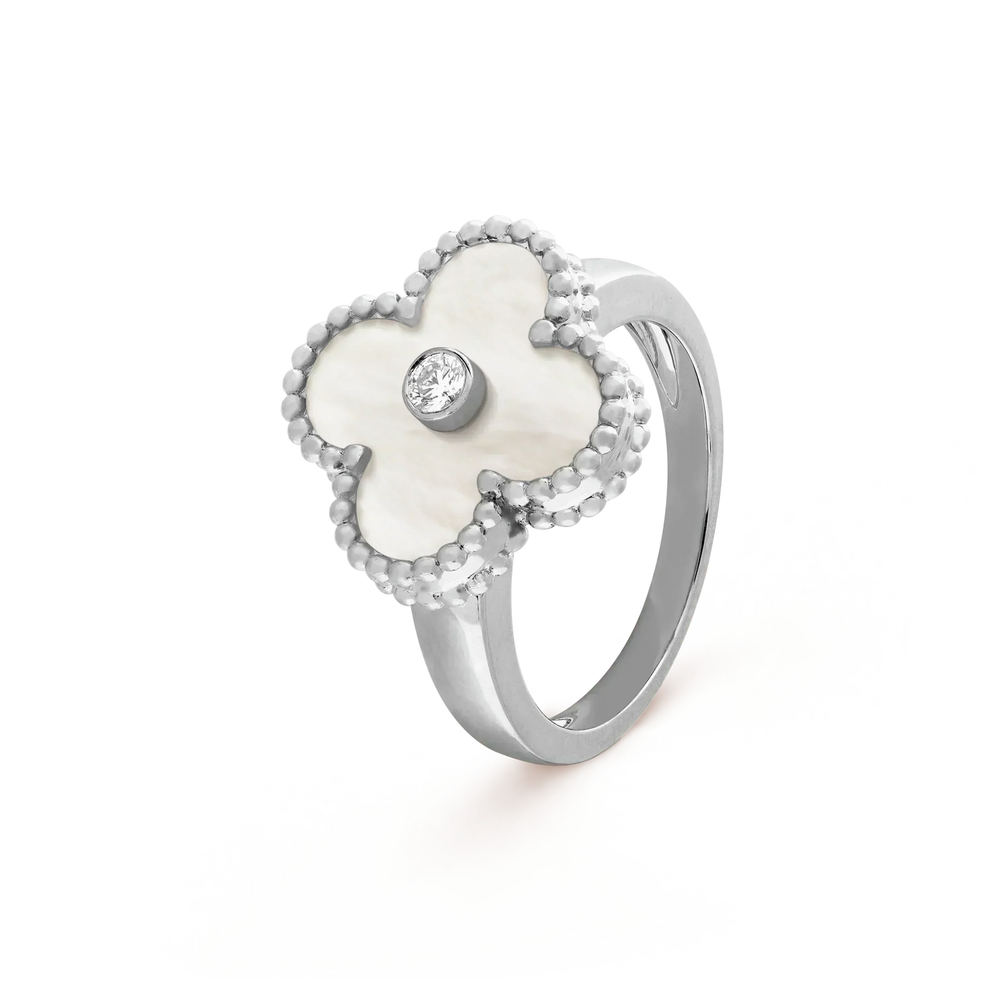 [Royal Top]CLOVER SILVER MOP DIAMOND RING