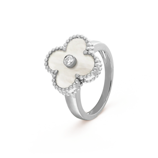 [Royal Top]CLOVER SILVER MOP DIAMOND RING