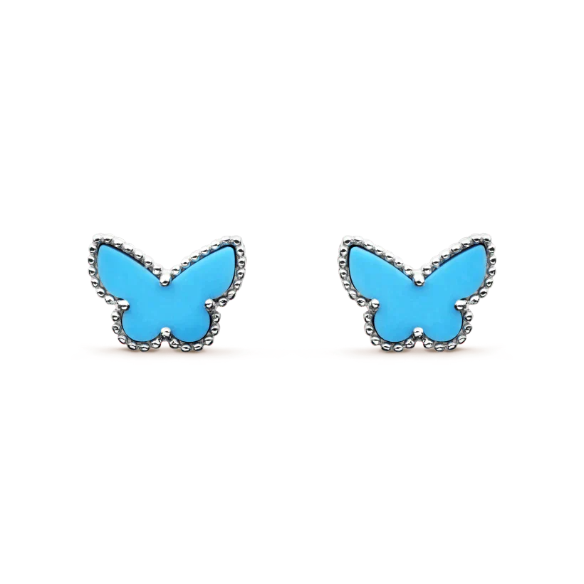 [Royal Top]BUTTERFLY TURQUOISE EARRINGS SILVER