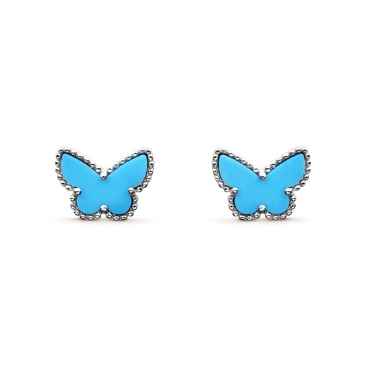 [Royal Top]BUTTERFLY TURQUOISE EARRINGS SILVER