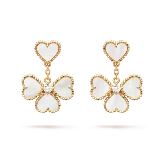 [Royal Top]CLOVER SWEET WHITE MOP EARRINGS