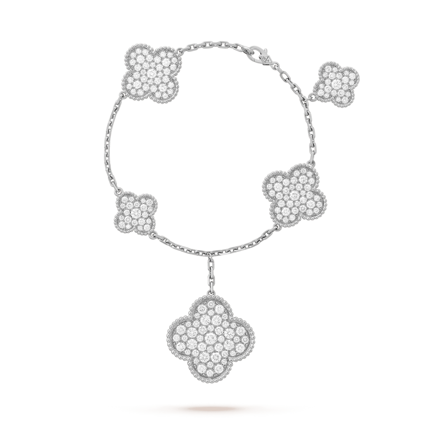 [Royal Top]CLOVER 6 MOTIFS SILVER DIAMOND BRACELET