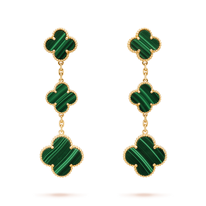 [Royal Top]CLOVER MALACHITE 3 MOTIFS GOLD