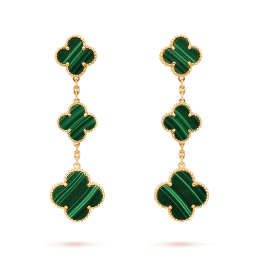 [Royal Top]CLOVER MALACHITE 3 MOTIFS GOLD