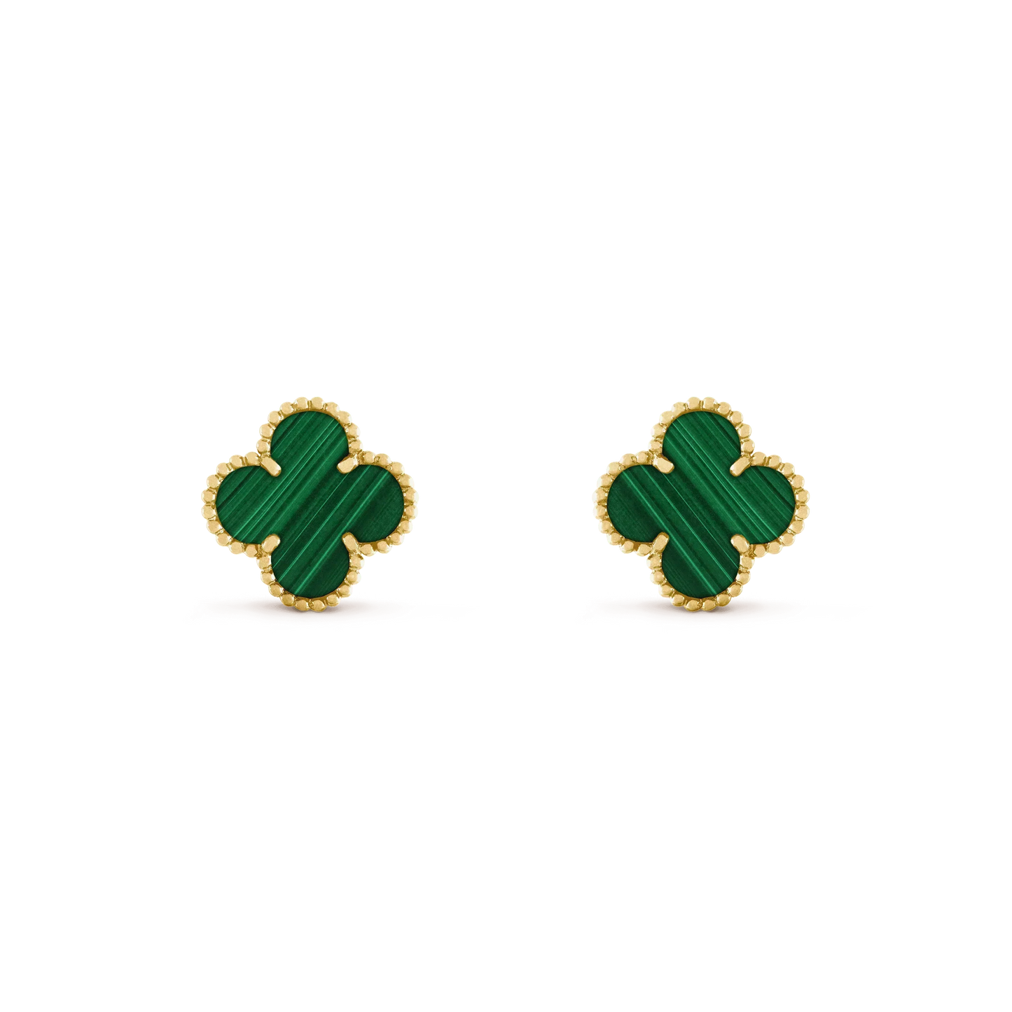 [Royal Top]CLOVER MEDIUM 1 MOTIFS MALACHITE  EARRINGS