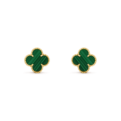 [Royal Top]CLOVER MEDIUM 1 MOTIFS MALACHITE  EARRINGS