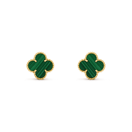 [Royal Top]CLOVER MEDIUM 1 MOTIFS MALACHITE  EARRINGS