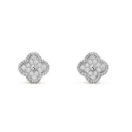 [Royal Top]CLOVER MINI DIAMOND STUD EARRINGS