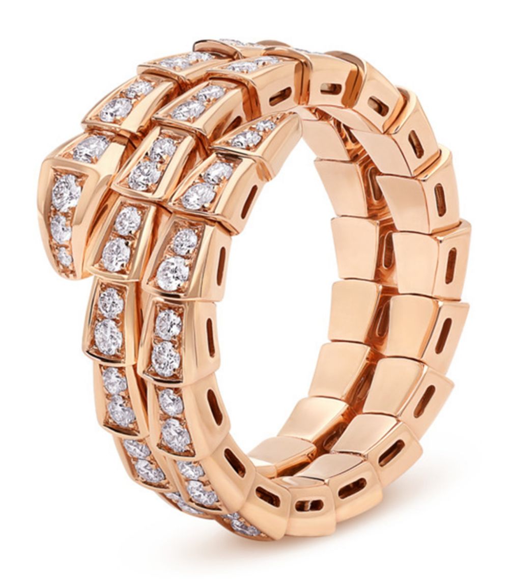 [Royal Top]SERPENTI RING PINK GOLD DIAMOND DOUBLE ROW