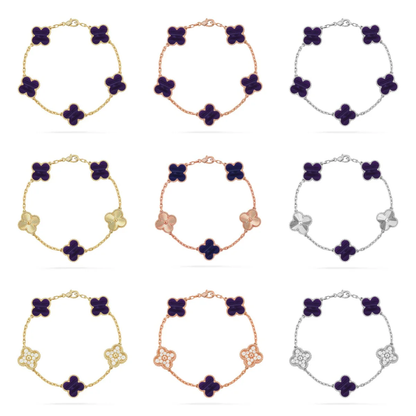 [Royal Top]CLOVER 5 MOTIF PURPLE STRIPES BRACELET COLLECTION