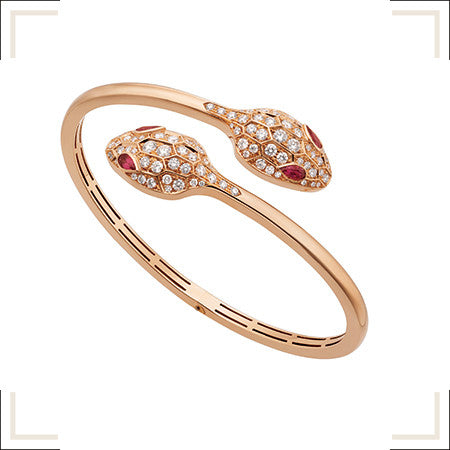 [Royal Top]SERPENTI BRACELET PINK GOLD DIAMOND DOUBLE SNAKE