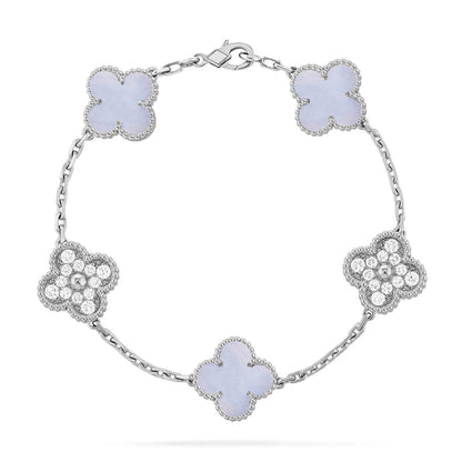 [Royal Top] CLOVER 5 MOTIF PURPLE CHALCEDONY BRACELET COLLECTION