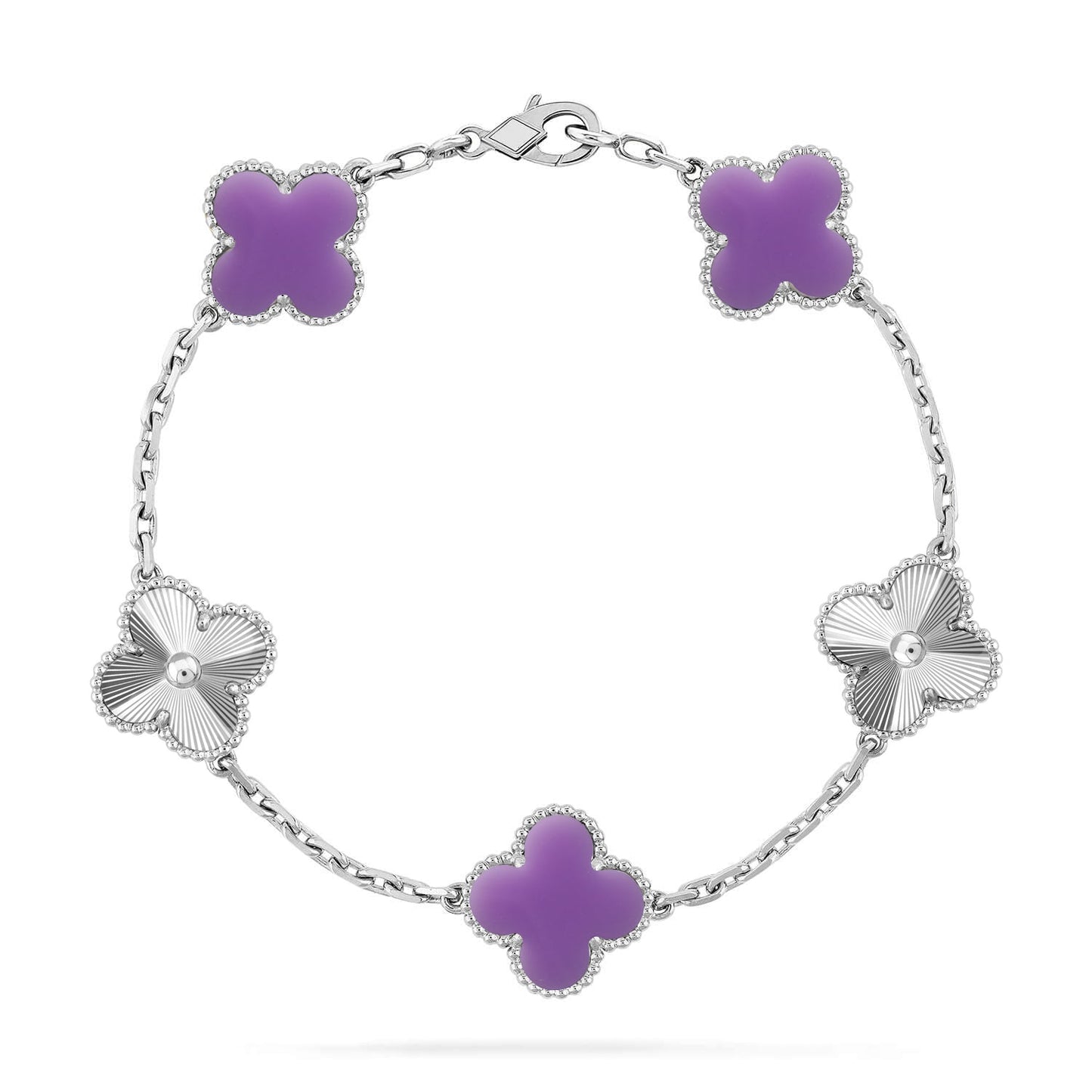 [Royal Top]CLOVER 5 MOTIF LIGHT PURPLE BRACELET COLLECTION