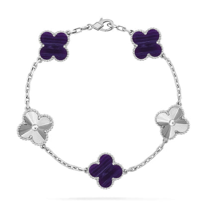 [Royal Top]CLOVER 5 MOTIF PURPLE STRIPES BRACELET COLLECTION