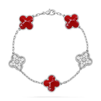 [Royal Top]CLOVER 5 MOTIF RED PATTERN BRACELET COLLECTION