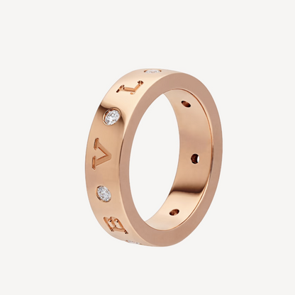 [Royal Top]ZERO 1 ESSENTIAL PINK GOLD BAND WITH DIAMONDS RING