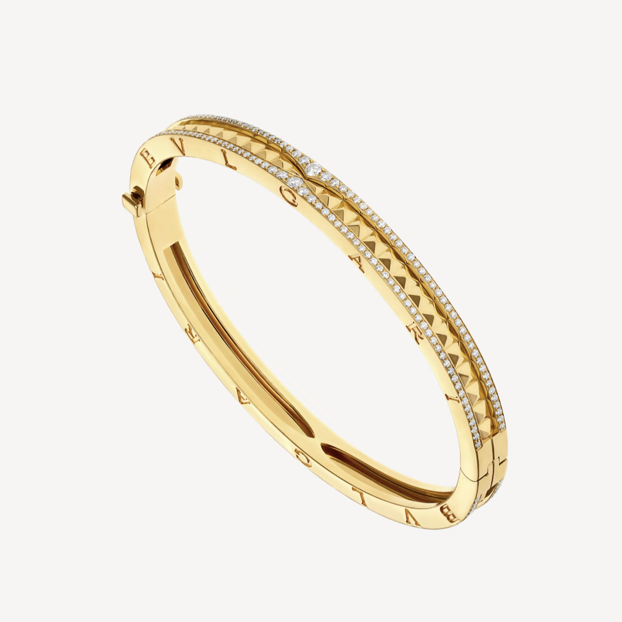 [Royal Top]ZERO 1 SPIRAL AND PAVED DIAMOND GOLD BRACELET