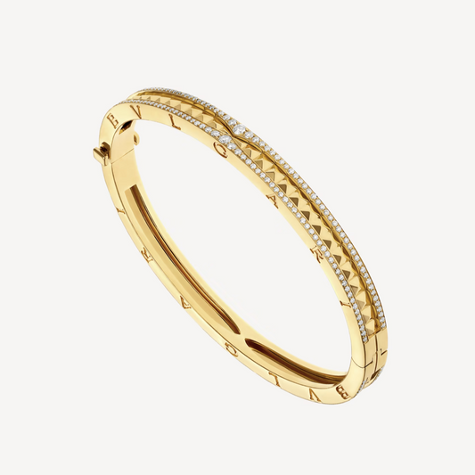 [Royal Top]ZERO 1 SPIRAL AND PAVED DIAMOND GOLD BRACELET