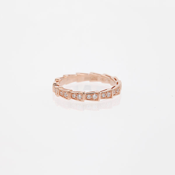 [Royal Top]SERPENTI RING PINK GOLD DIAMOND PAVED 3MM