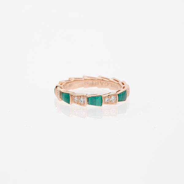 [Royal Top]SERPENTI RING PINK GOLD MALACHITE DIAMOND 3MM