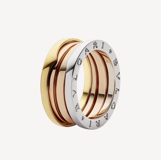 [Royal Top]ZERO 1 THREE-BAND ROSE WHITE AND YELLOW RING