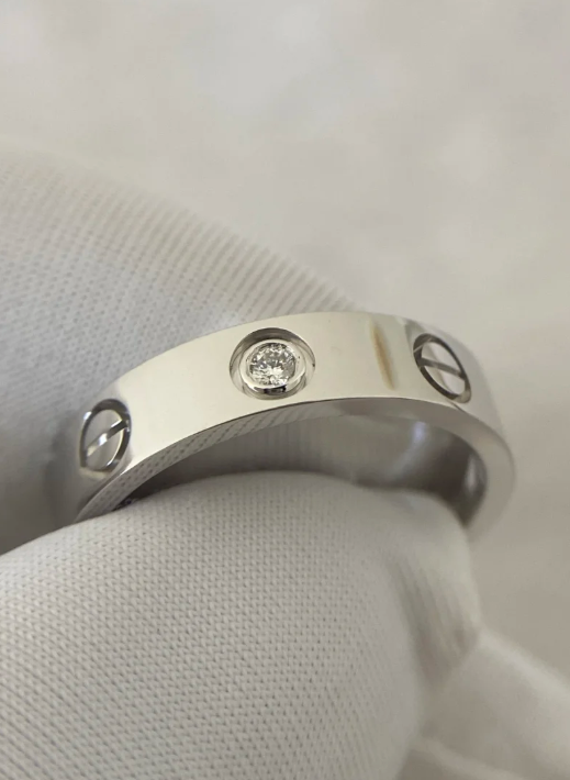 [Royal Top]LOVE RING 4MM 1 DIAMOND SILVER