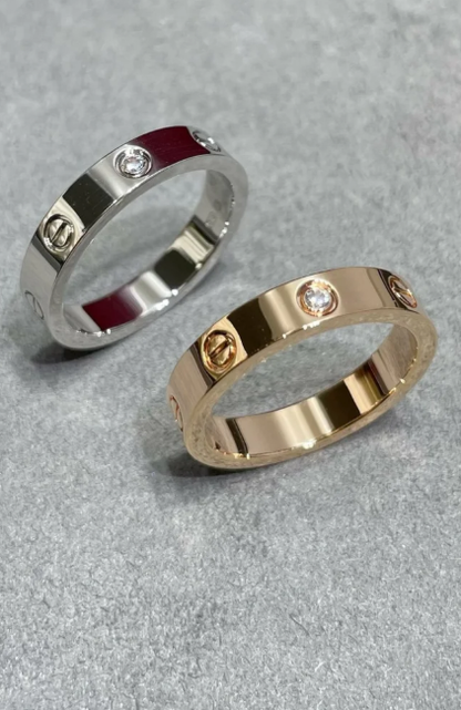 [Royal Top]LOVE RING 4MM 1 DIAMOND SILVER