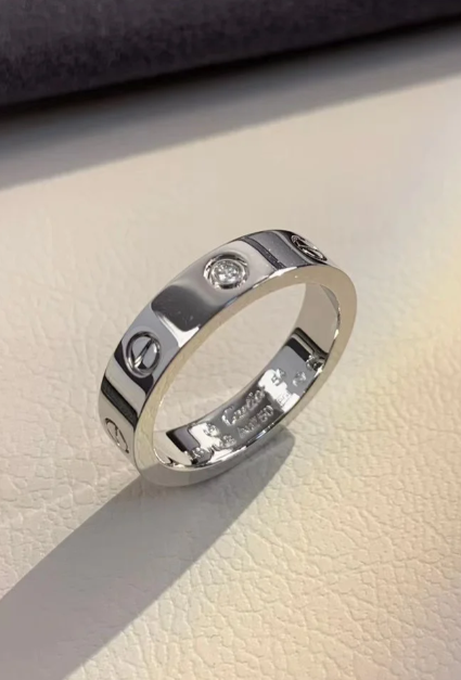 [Royal Top]LOVE RING 4MM 1 DIAMOND SILVER