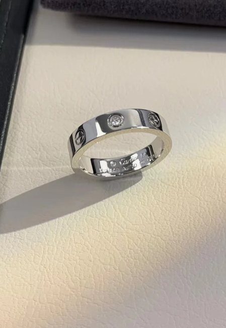 [Royal Top]LOVE RING 4MM 1 DIAMOND SILVER