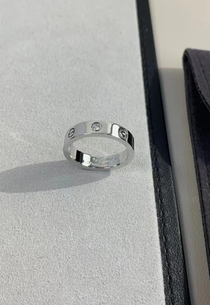 [Royal Top]LOVE RING 4MM 1 DIAMOND SILVER