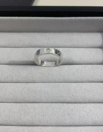 [Royal Top]LOVE RING 4MM 1 DIAMOND SILVER