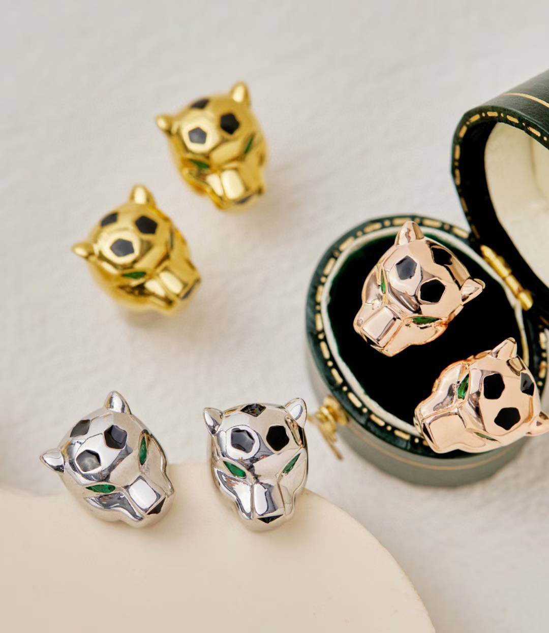 [Royal Top]CHRRTAH-PRINT STUD EARRINGS, THREE COLORS