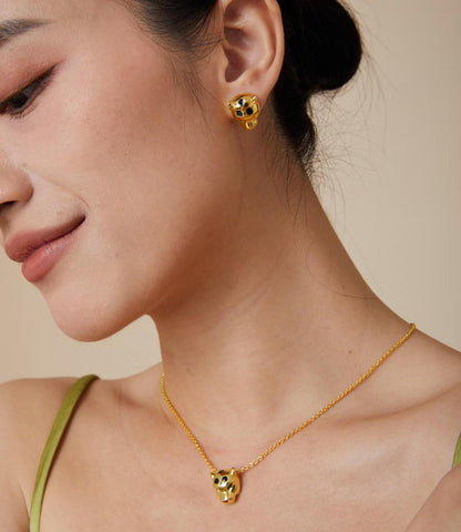 [Royal Top]CHRRTAH-PRINT STUD EARRINGS, THREE COLORS