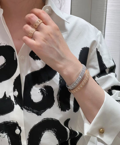 [Royal Top]2026 WOVEN-PATTERN BRACELET SET WITH FULL DIAMOND INLAY THREE-COLORS
