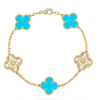 [Royal Top] CLOVER 5 MOTIF TURQUOISE BRACELET COLLECTION