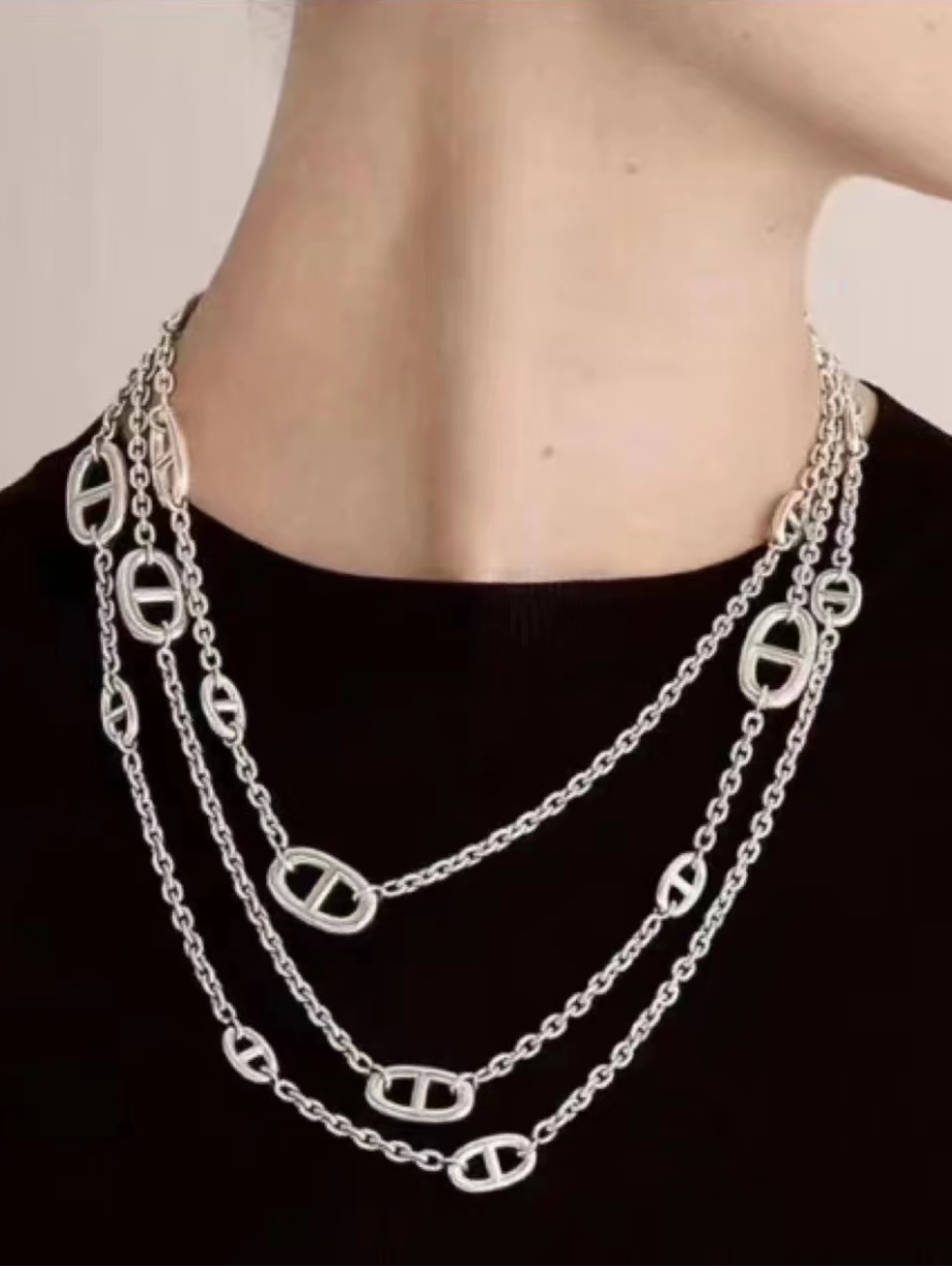 [Royal Top]Classic Silver Sweater Chain