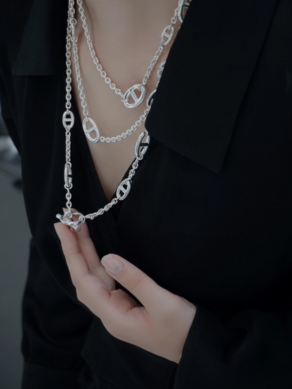 [Royal Top]Classic Silver Sweater Chain