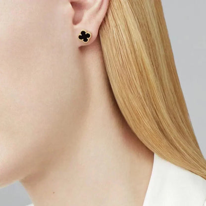 [Royal Top]CLOVER MINI 9.5MM BLACK MOP EARRINGS