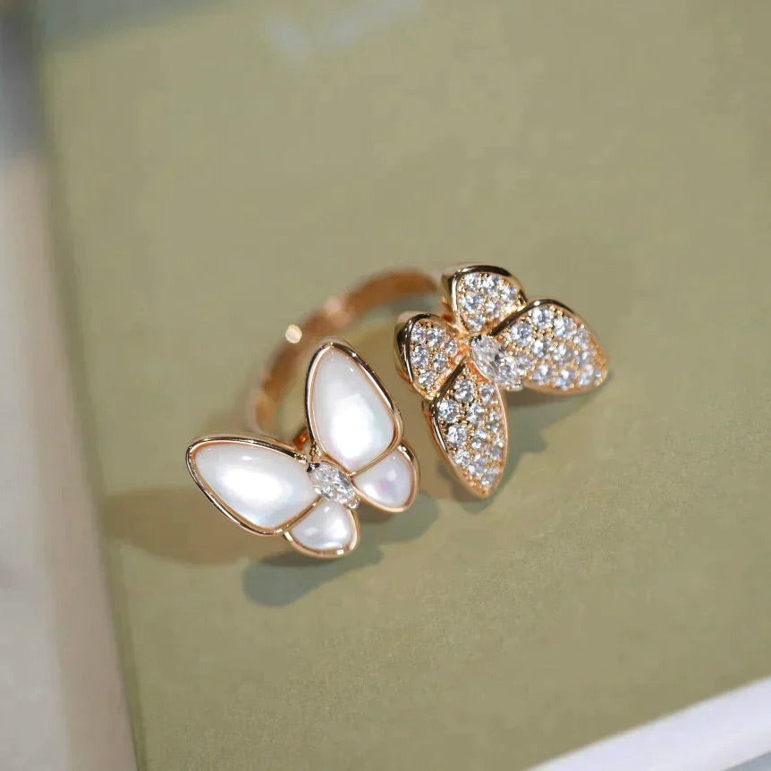 [Royal Top]TWIN BUTTERFLY DIAMOND MOP RING