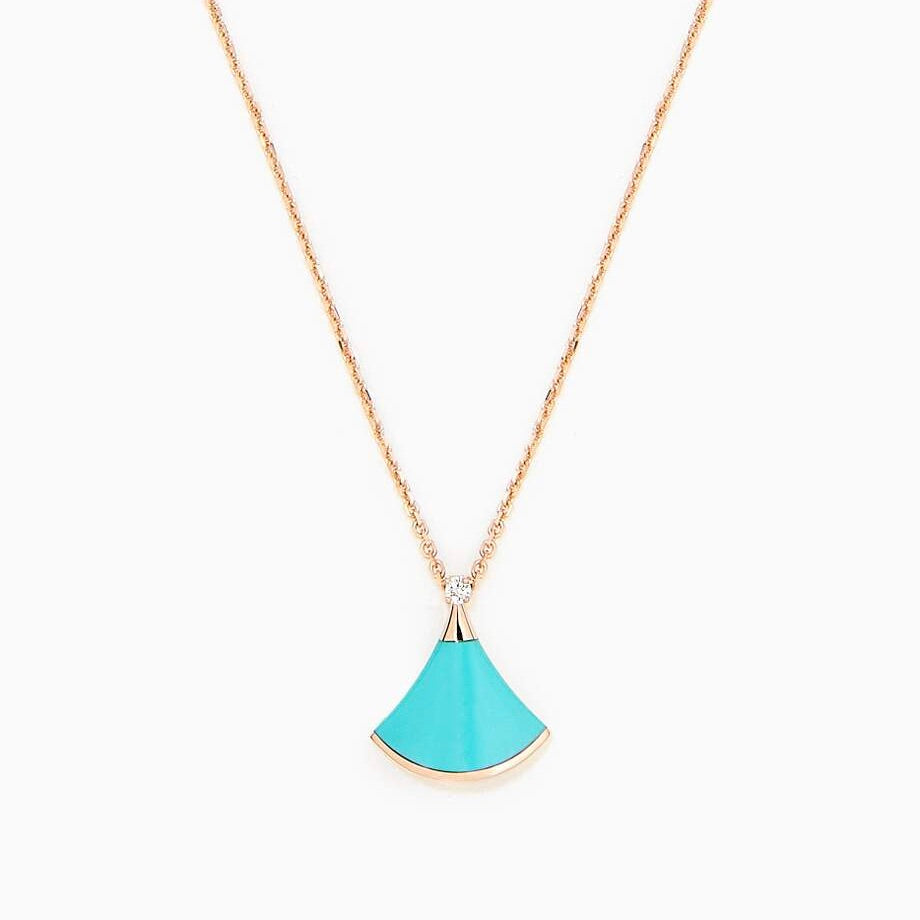 [Royal Top]DREAM NECKLACE TURQUOISE PINK GOLD