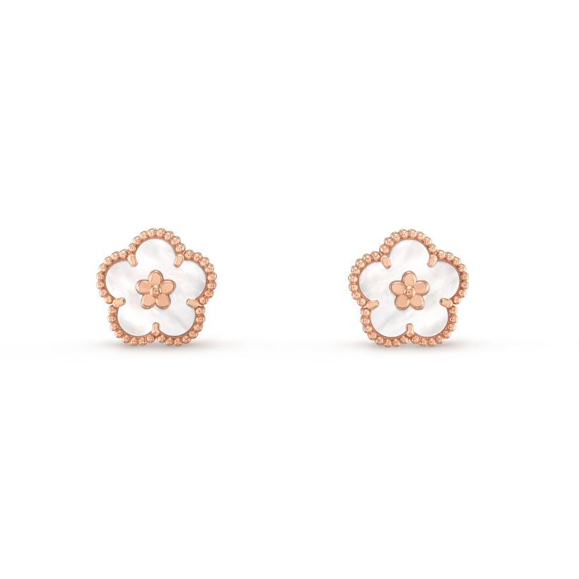[Royal Top]LUCKY PINK GOLD WHITE MOP EARRINGS