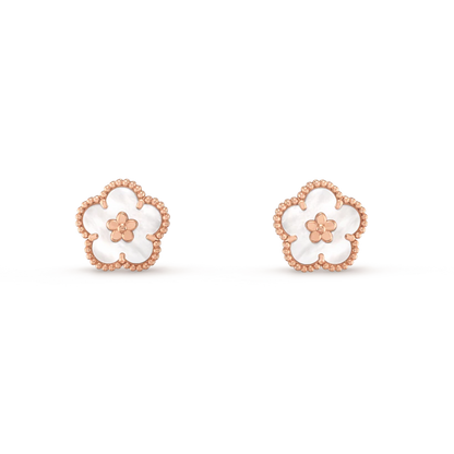 [Royal Top]LUCKY PINK GOLD WHITE MOP EARRINGS
