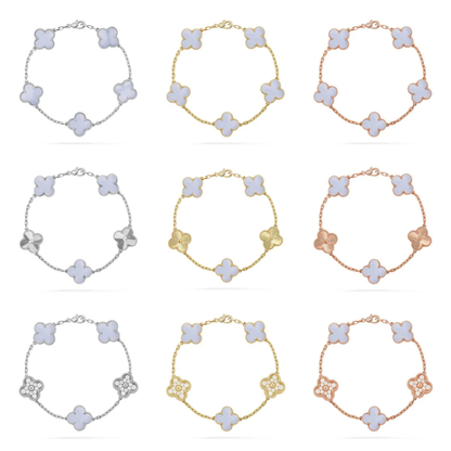 [Royal Top] CLOVER 5 MOTIF PURPLE CHALCEDONY BRACELET COLLECTION
