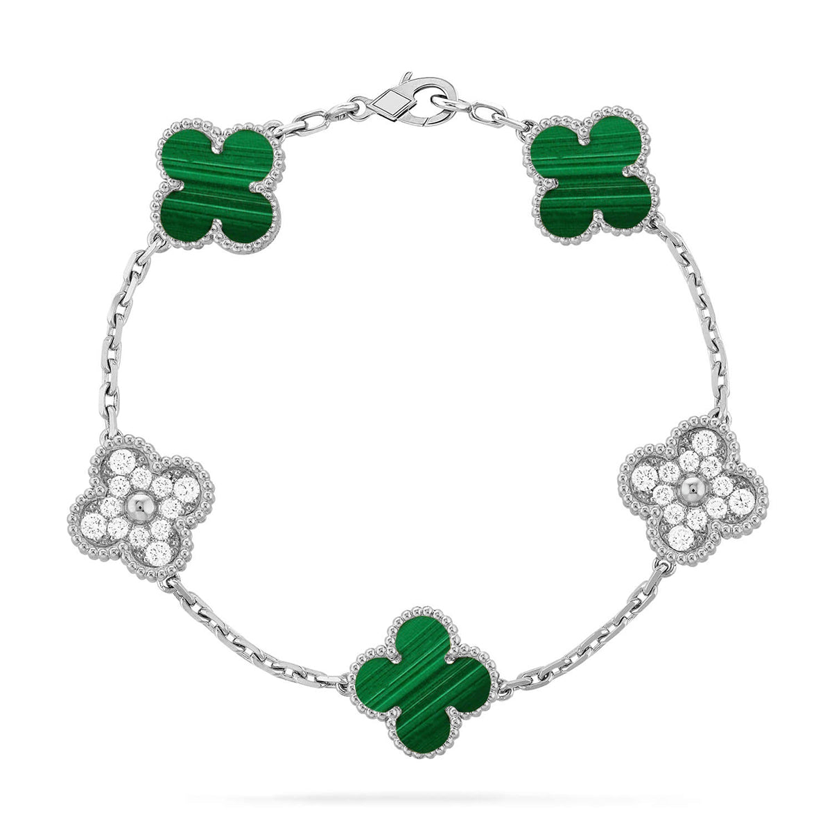 [Royal Top] CLOVER 5 MOTIF MALACHITE BRACELET COLLECTION