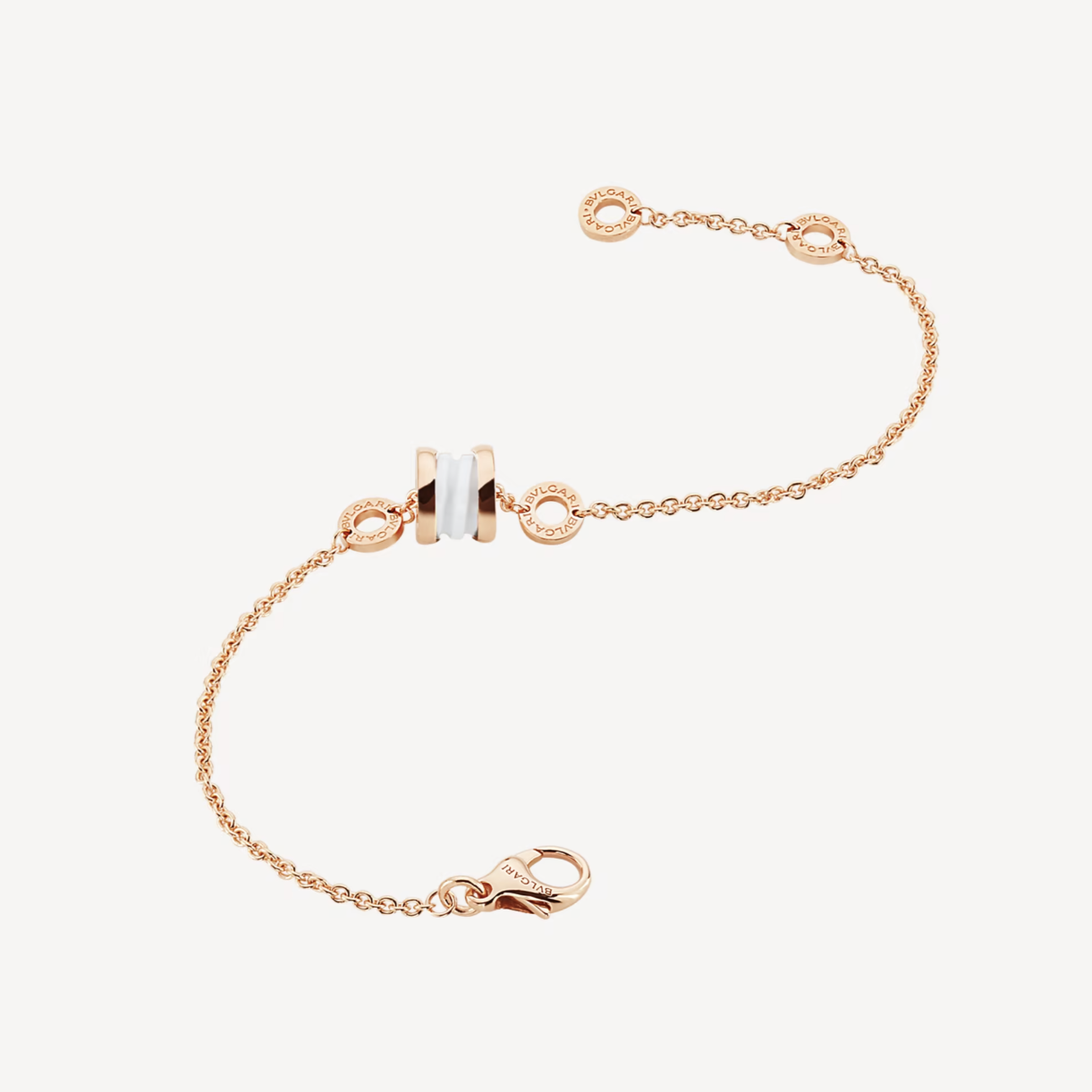 [Royal Top]ZERO 1 SOFT PINK GOLD AND WHITE CERAMIC BRACELET