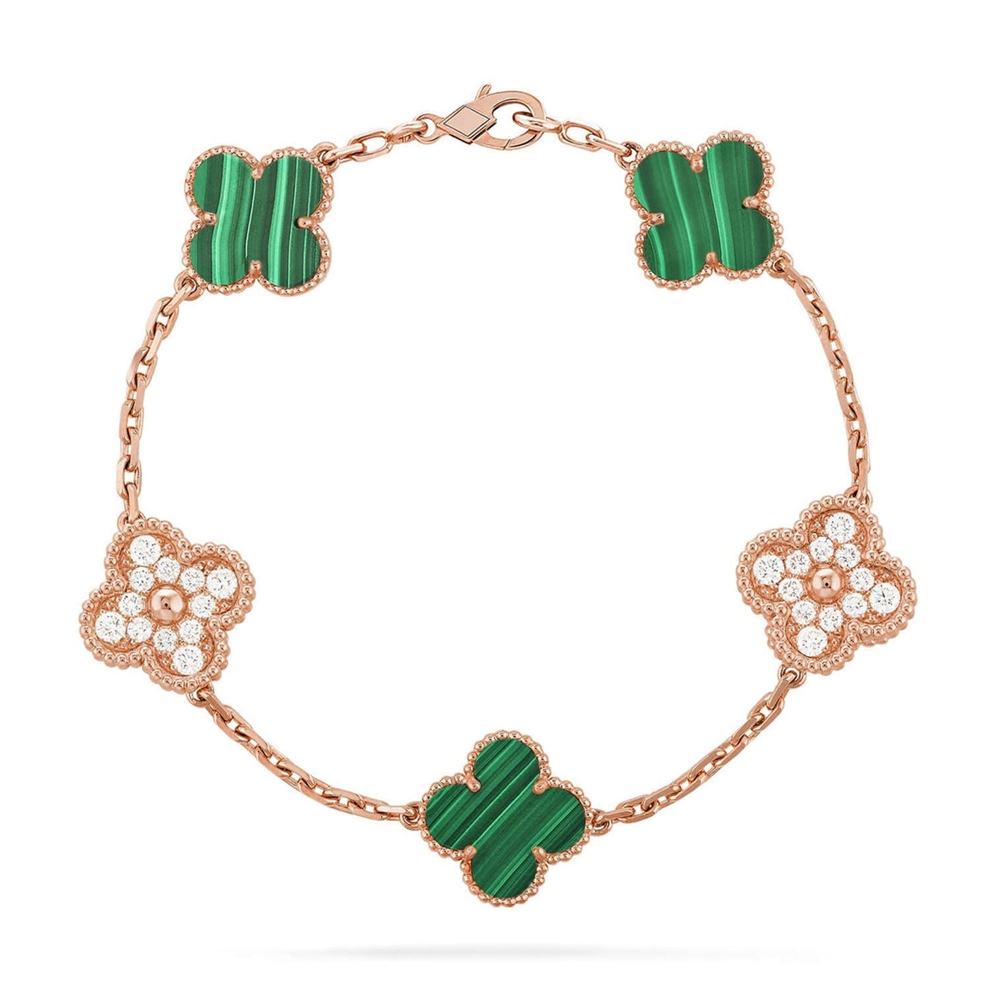 [Royal Top] CLOVER 5 MOTIF MALACHITE BRACELET COLLECTION