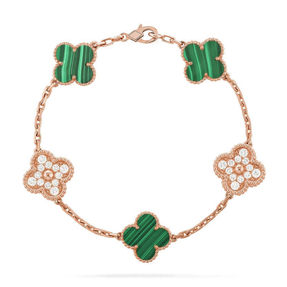 [Royal Top] CLOVER 5 MOTIF MALACHITE BRACELET COLLECTION