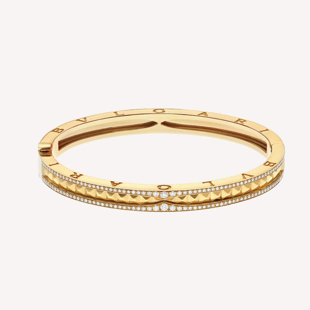 [Royal Top]ZERO 1 SPIRAL AND PAVED DIAMOND GOLD BRACELET