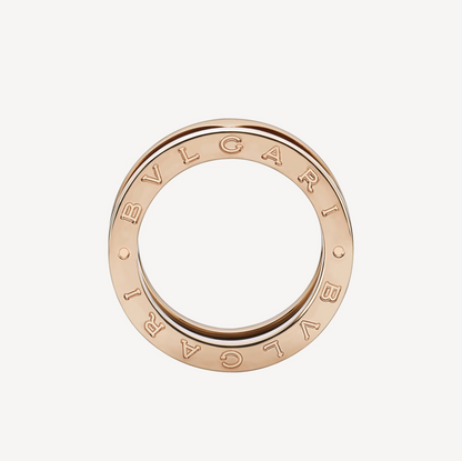 [Royal Top]ZERO 1 TWO-BAND LOOPS AND BLACK CERAMIC PINK GOLD RING