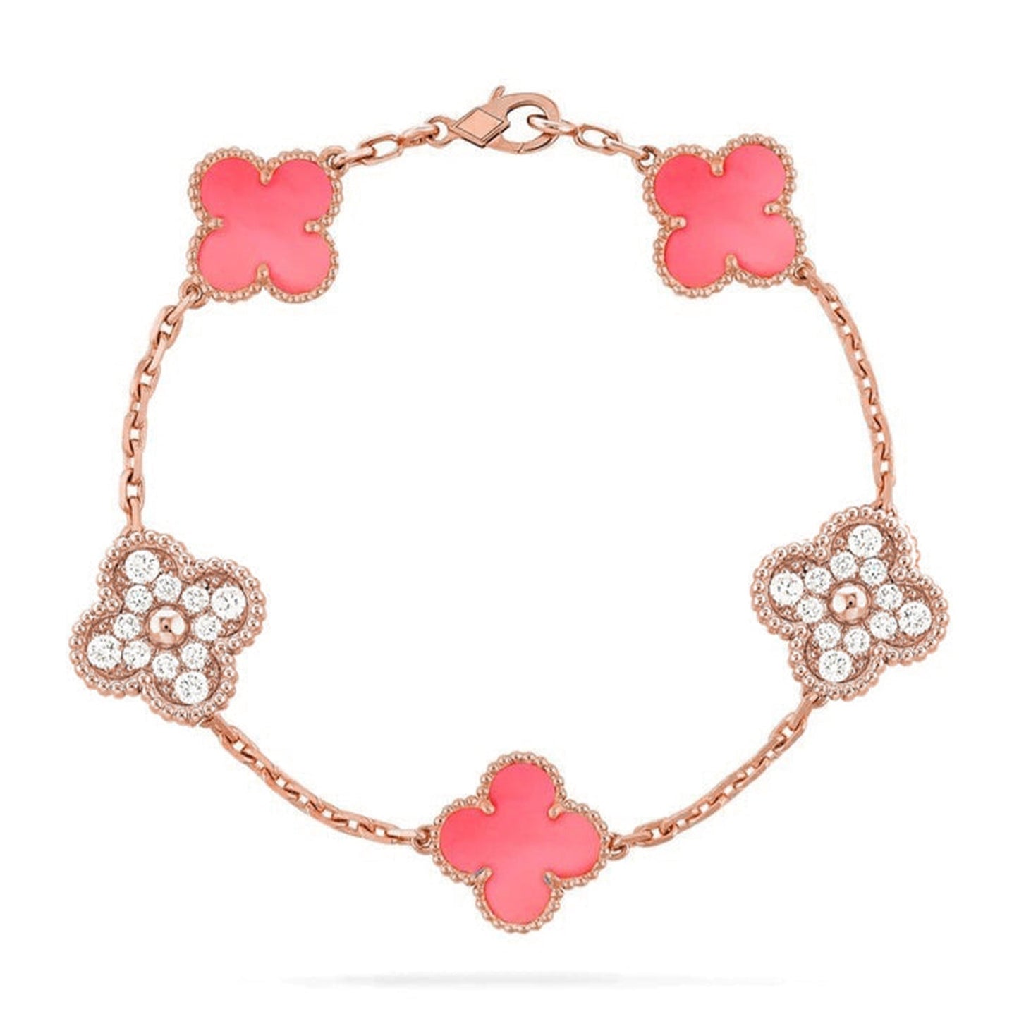 [Royal Top] CLOVER 5 MOTIFS  PINK MOP BRACELET COLLECTION